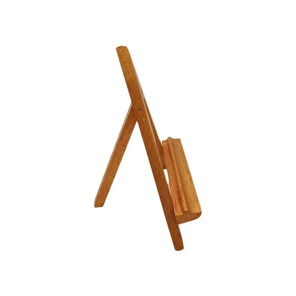 Vtg Wood Small Gold Painted Easel Display Stand Photo Art Work Holder 5.25 in